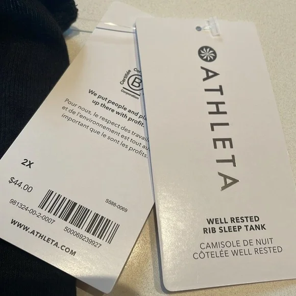 🆕 Athleta Well Rested Ribbed Sleep Tank, Black - Picture 6 of 8